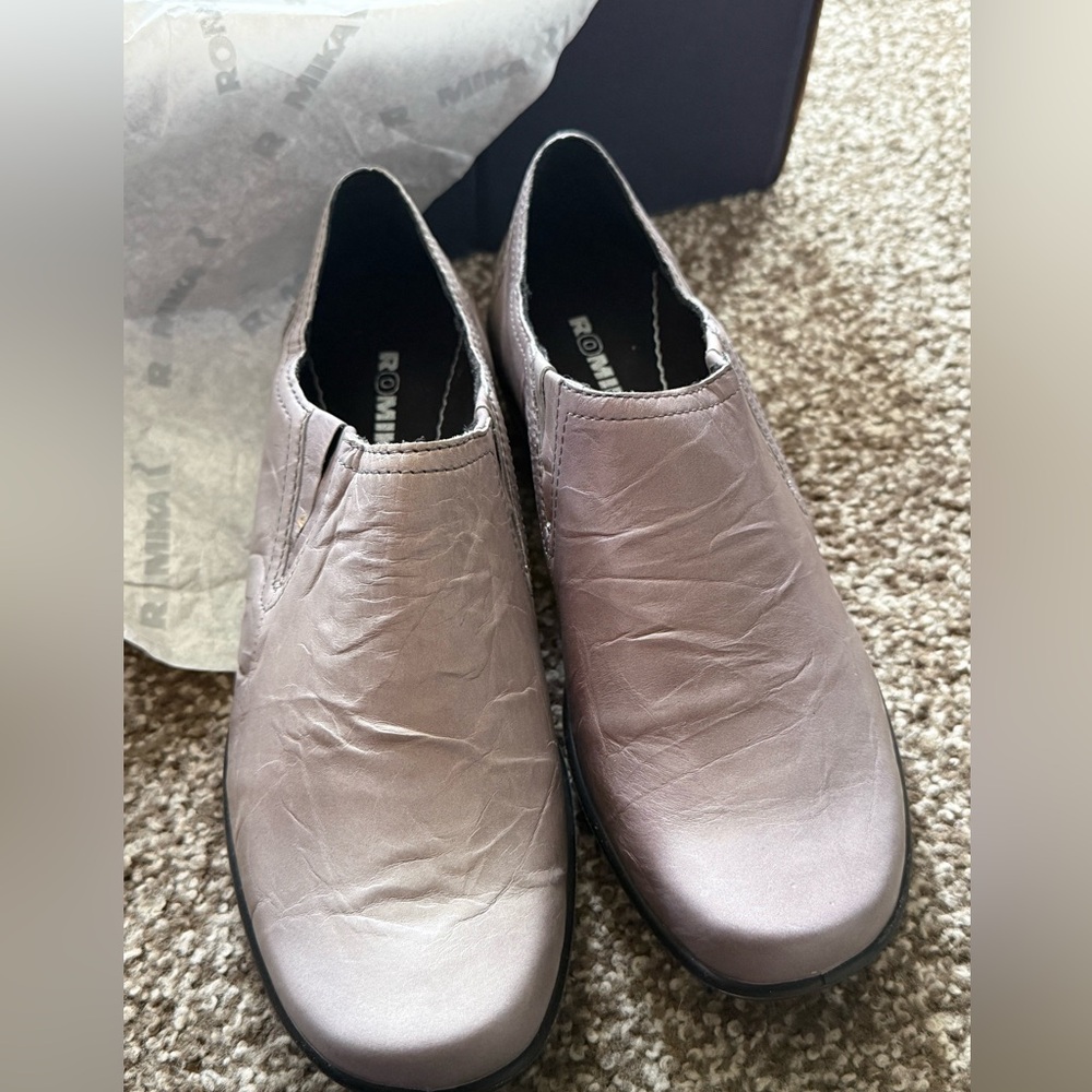 New Romika Gray Slip-On Clog Shoes 37 Grey Cassie 6.5-7 - Picture 3 of 6